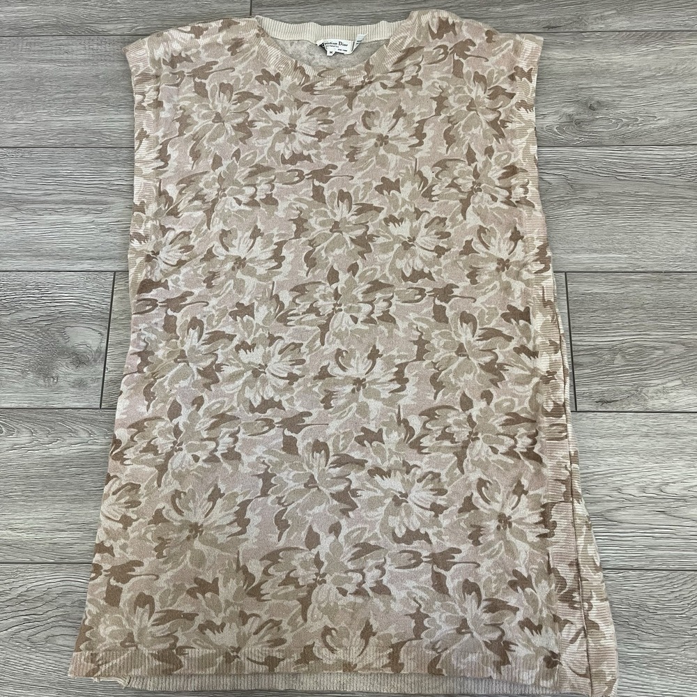 Vintage Christian Dior Separates Women's Sweater Pullover Long Vest Lambs wool